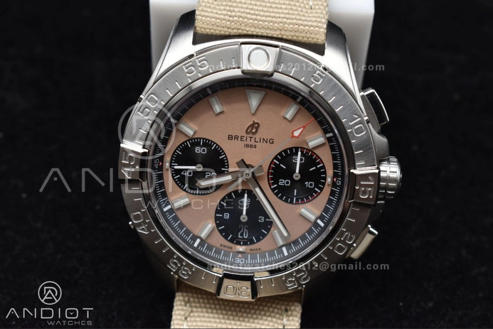 Flexible Chronograph Avenger B01 44mm BLSF 1:1 Best Edition Khaki Dial On Nato Strap A 165
