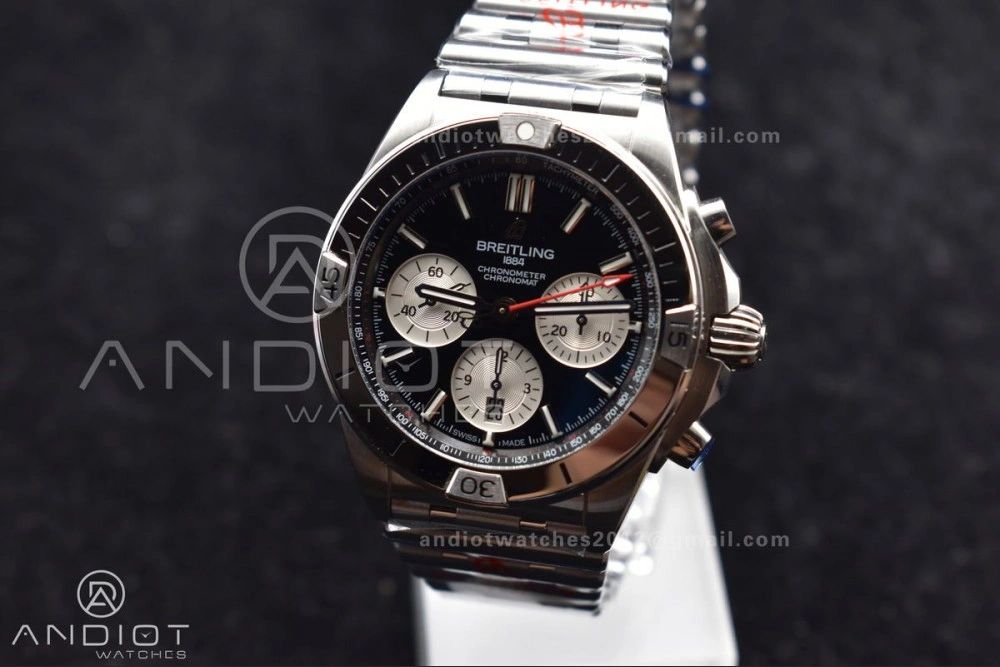 Chronomat B01 42mm SS BLSF 1:1 Best Edition Black Dial on SS Bracelet A Thermal 167