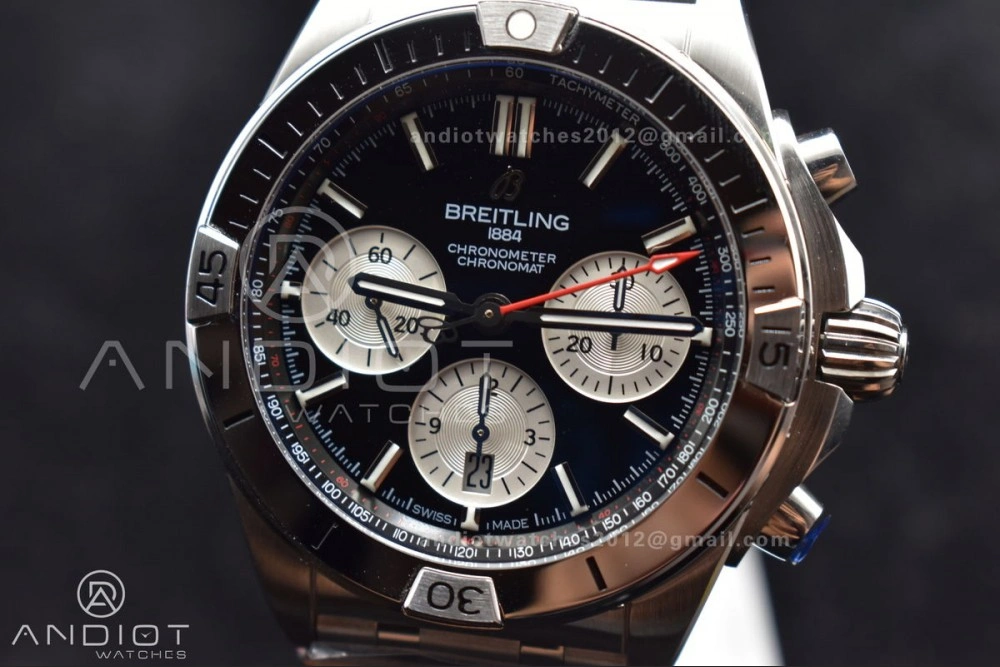 Chronomat B01 42mm SS BLSF 1:1 Best Edition Black Dial on SS Bracelet A Reliable 538