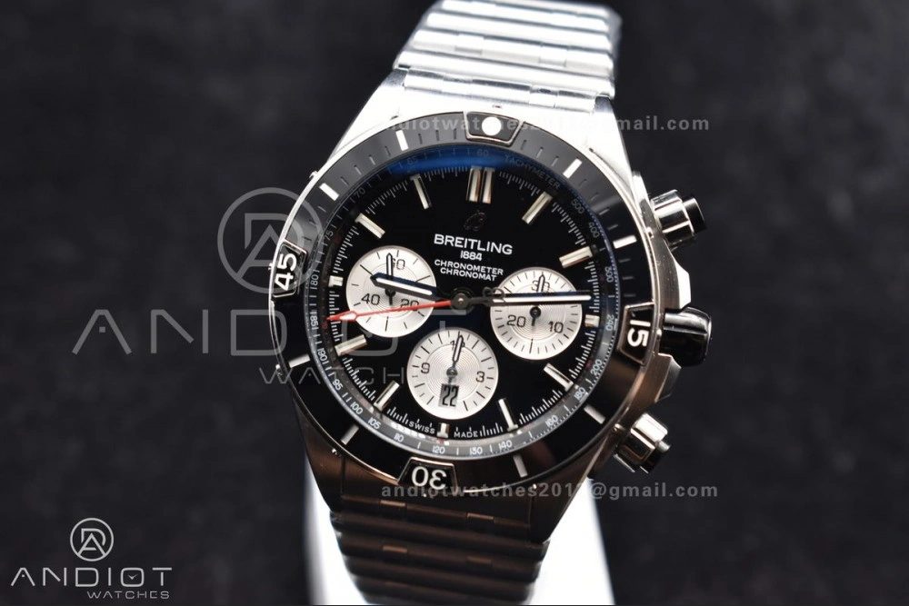 Chronomat B01 44mm SS BLSF 1:1 Best Edition Black Dial on SS Bracelet A WrinkleFree 166