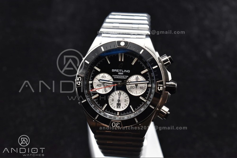 Chronomat B01 44mm SS BLSF 1:1 Best Edition Black Dial on SS Bracelet A WrinkleFree 166