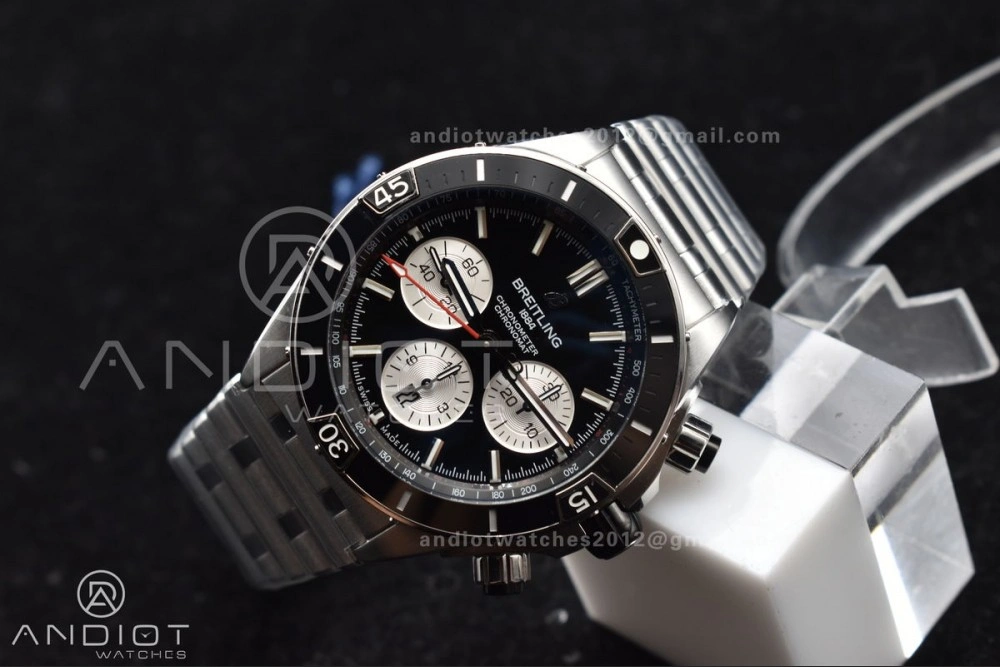 Chronomat B01 44mm SS BLSF 1:1 Best Edition Black Dial on SS Bracelet A WrinkleFree 166
