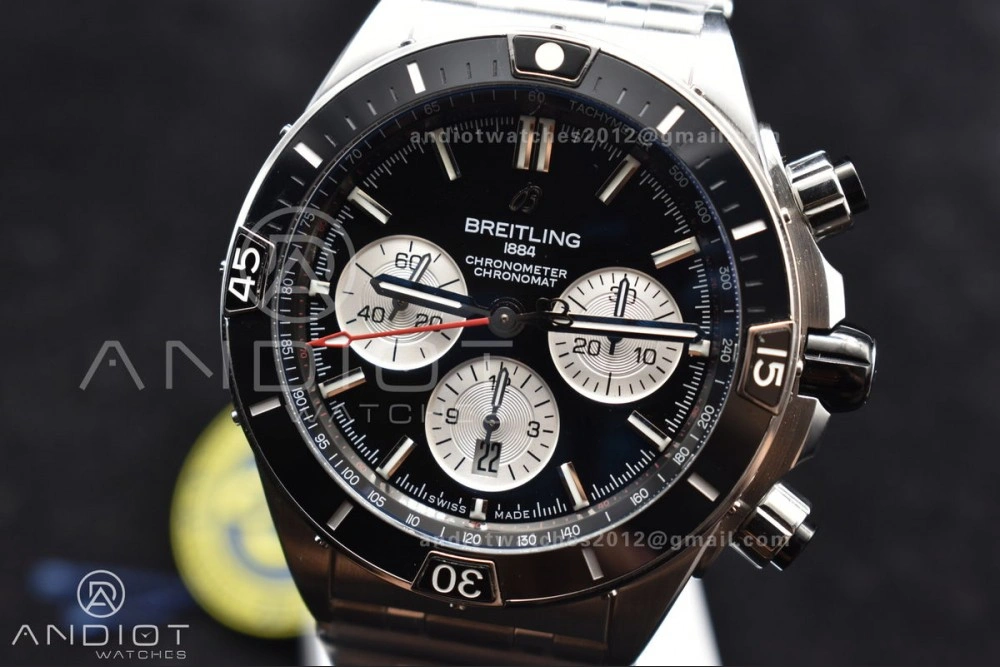 Chronomat B01 44mm SS BLSF 1:1 Best Edition Black Dial on SS Bracelet A WrinkleFree 166