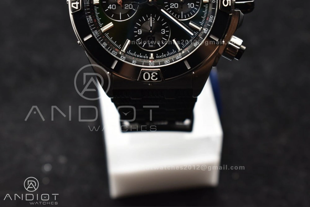 ModernLook Chronomat B01 44mm SS BLSF 1:1 Best Edition Green Dial On Robber Bracelet A 171