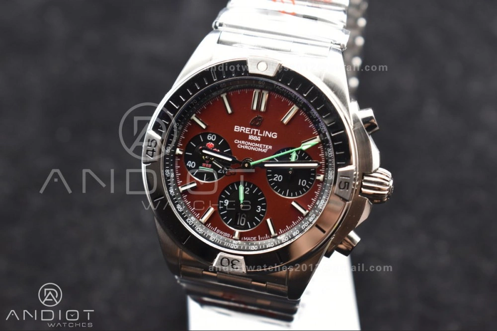 Chronomat B01 44mm SS BLSF 1:1 Best Edition Red Dial On SS Bracelet A WellDesigned 181
