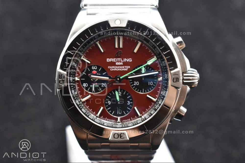 Chronomat B01 44mm SS BLSF 1:1 Best Edition Red Dial On SS Bracelet A WellDesigned 181