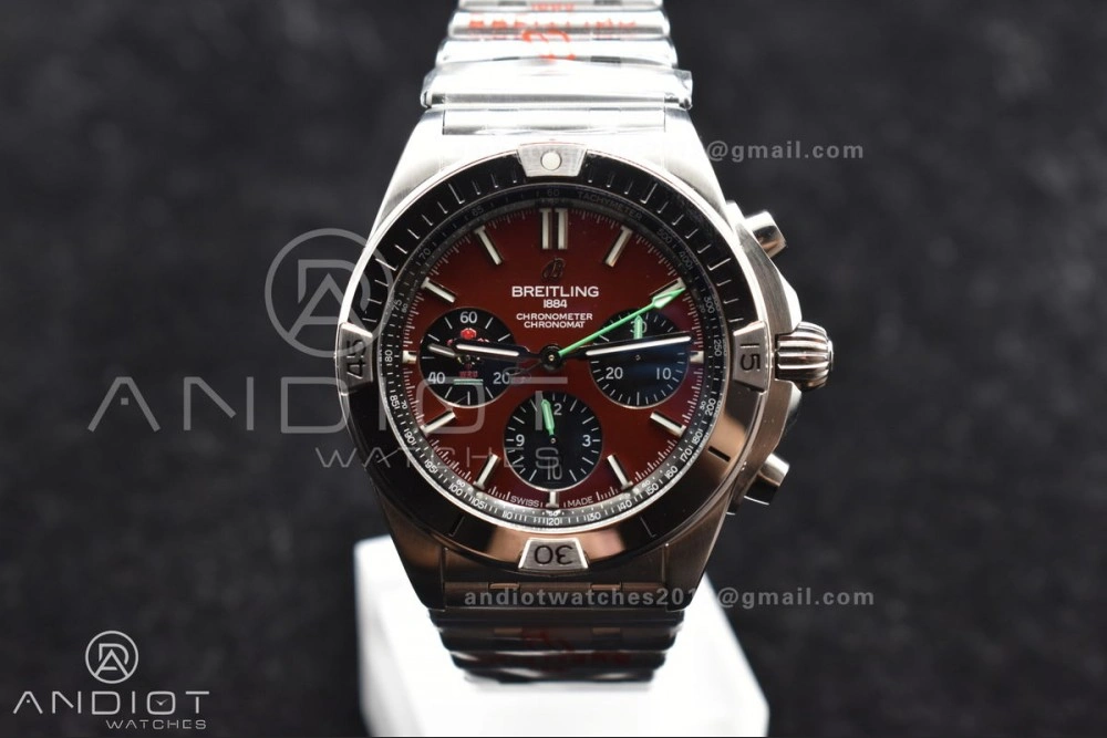 Chronomat B01 44mm SS BLSF 1:1 Best Edition Red Dial On SS Bracelet A WellDesigned 181