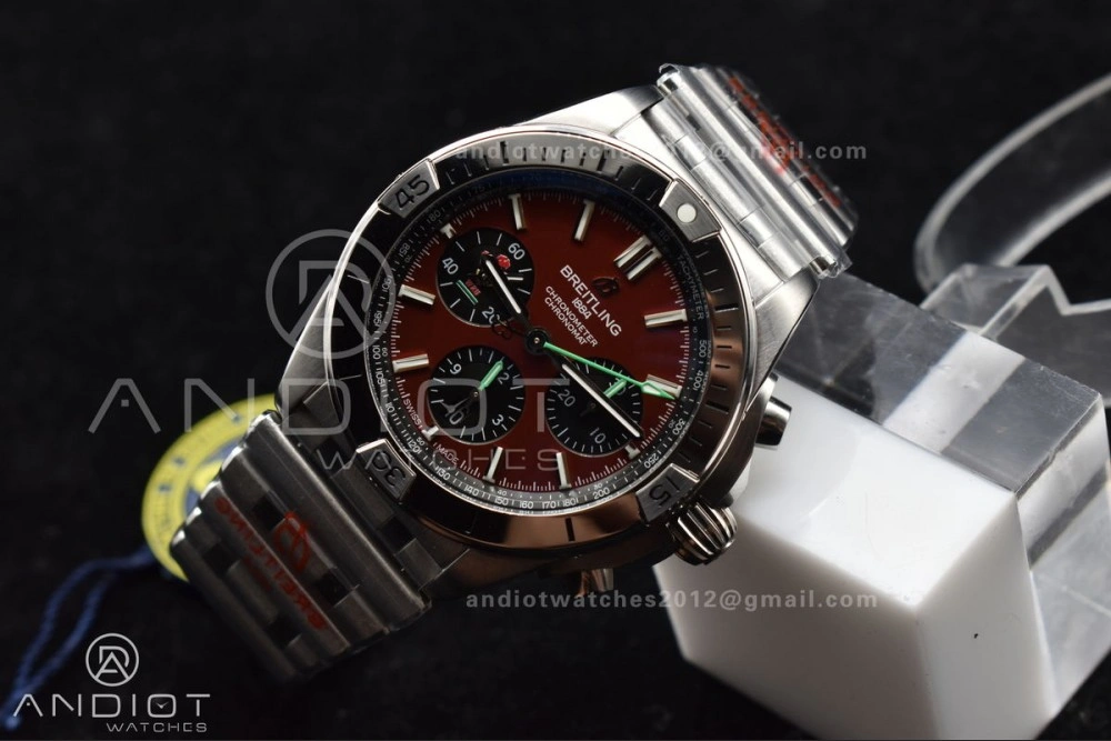 Chronomat B01 44mm SS BLSF 1:1 Best Edition Red Dial On SS Bracelet A WellDesigned 181