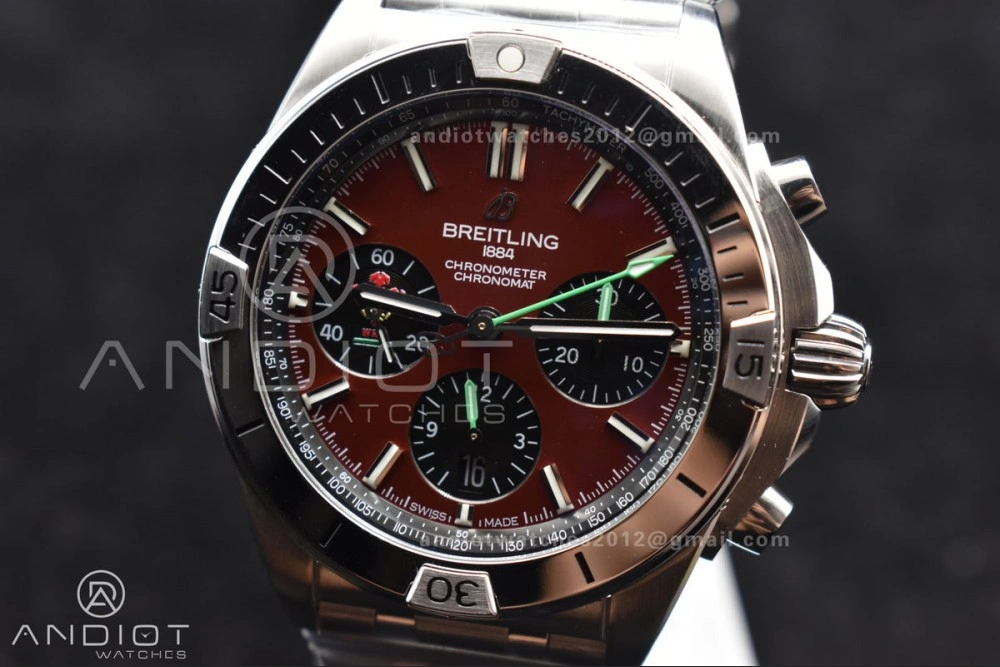 Chronomat B01 44mm SS BLSF 1:1 Best Edition Red Dial On SS Bracelet A WellDesigned 181