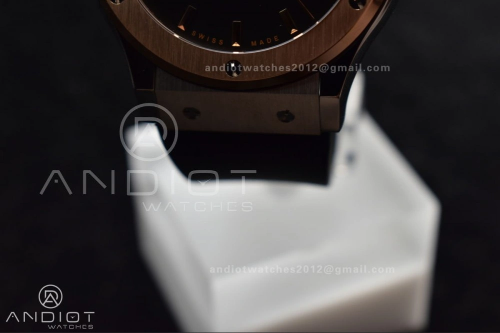 Comfortable Fusion 45mm RG HBF 1:1 Best Edition Black Dial on Black Gummy Strap A 272