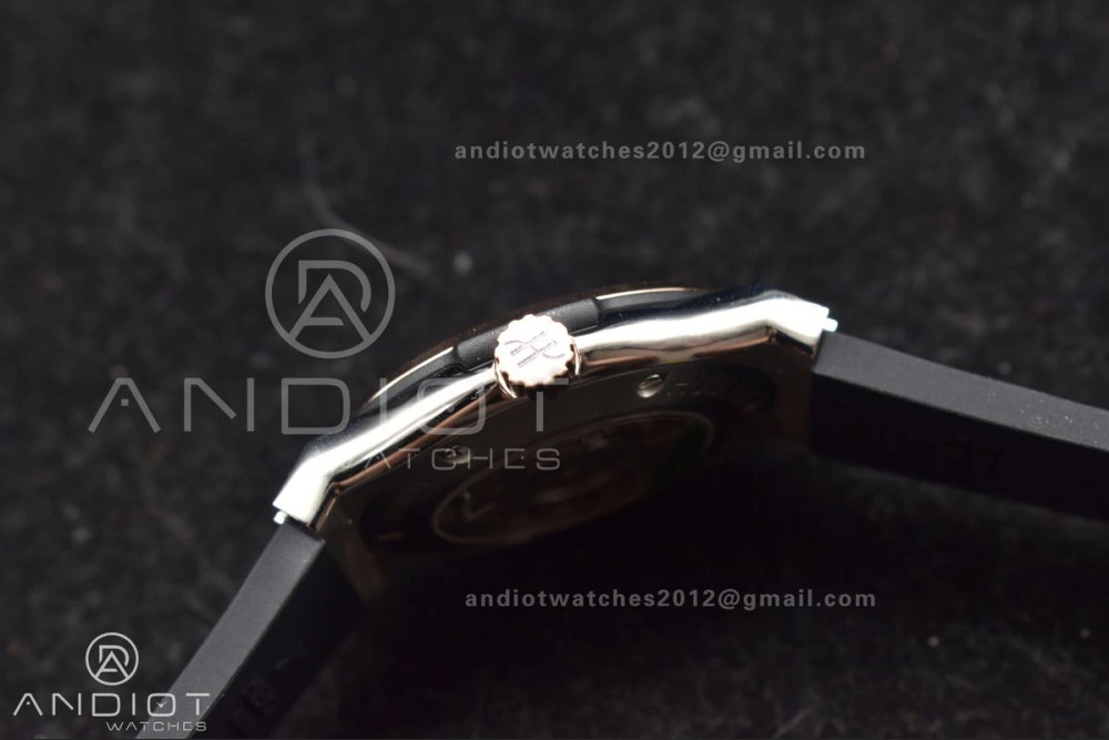 Comfortable Fusion 45mm RG HBF 1:1 Best Edition Black Dial on Black Gummy Strap A 272
