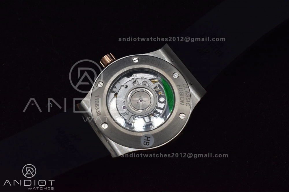Comfortable Fusion 45mm RG HBF 1:1 Best Edition Black Dial on Black Gummy Strap A 272