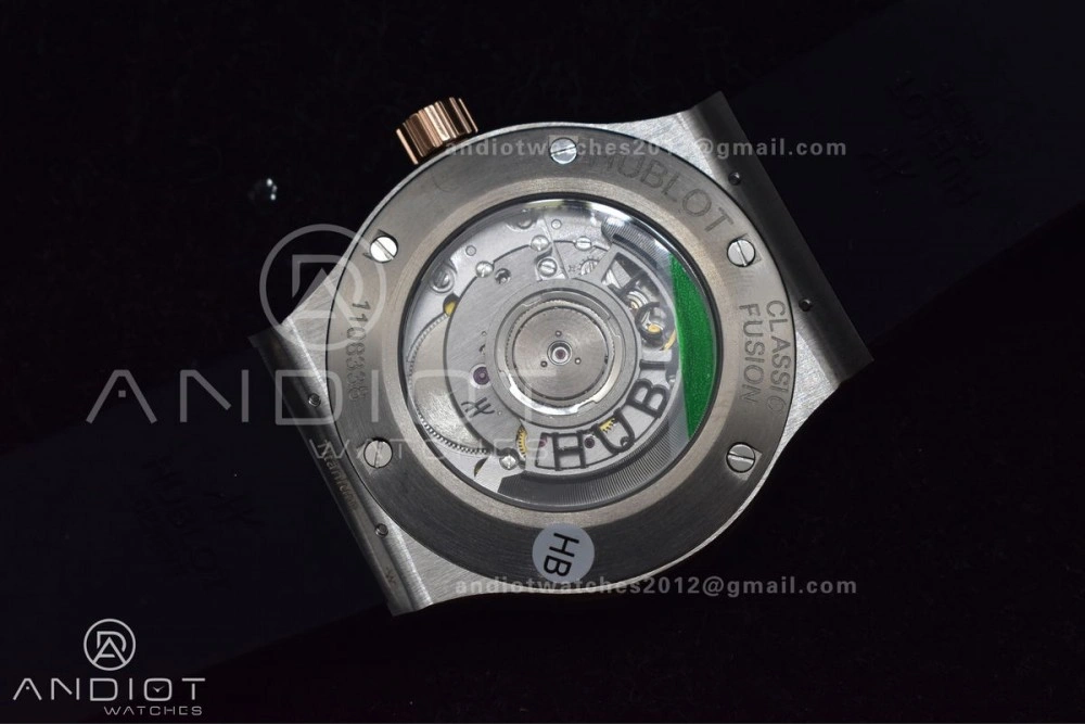 Comfortable Fusion 45mm RG HBF 1:1 Best Edition Black Dial on Black Gummy Strap A 272
