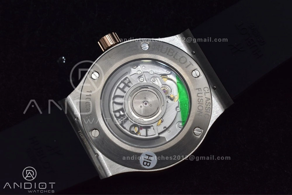 Comfortable Fusion 45mm RG HBF 1:1 Best Edition Black Dial on Black Gummy Strap A 272