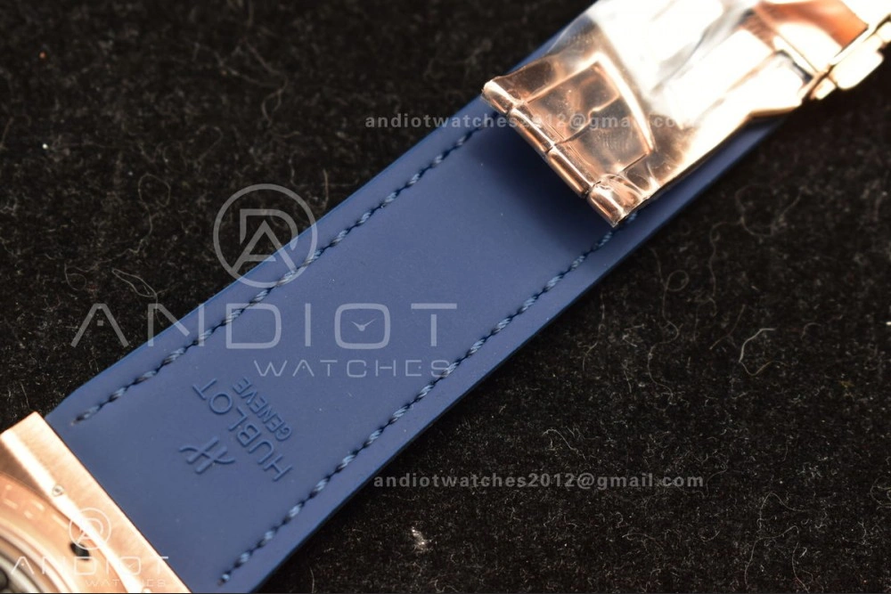 Fusion 45mm SS HBF 1:1 Best Edition Blue Dial with Diamond Bezel on Blue Gummy Strap A RelaxedFit 540