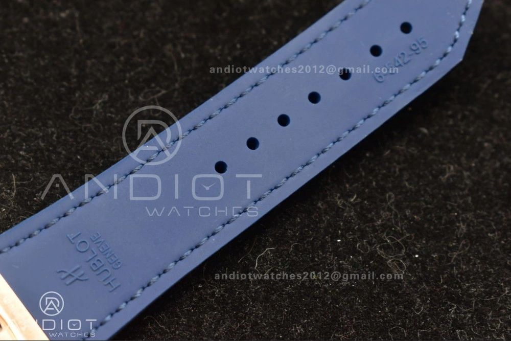 Fusion 45mm SS HBF 1:1 Best Edition Blue Dial with Diamond Bezel on Blue Gummy Strap A RelaxedFit 540