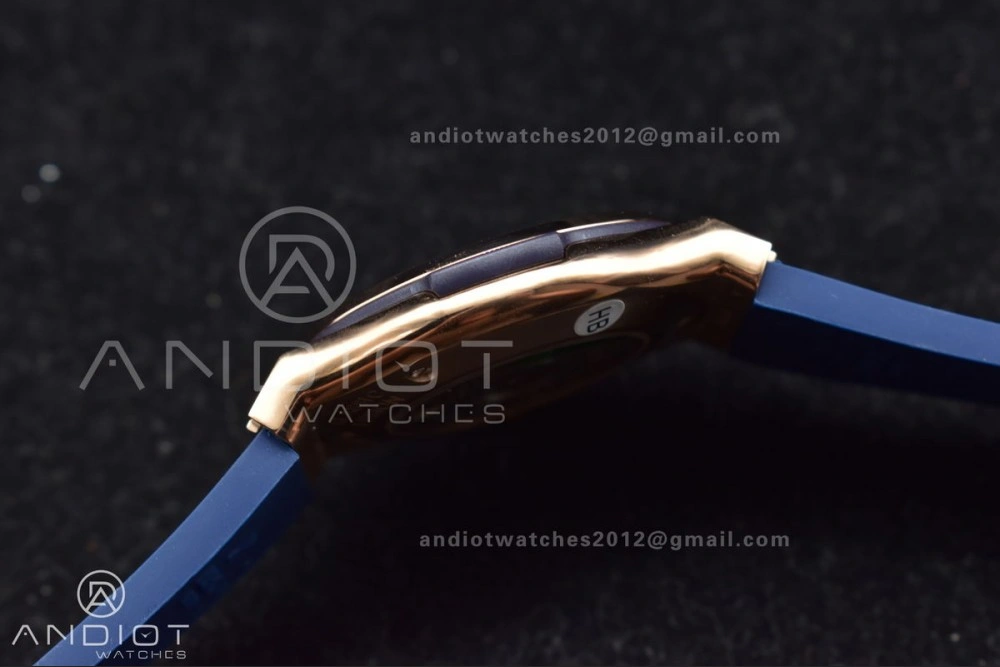 Fusion 45mm SS HBF 1:1 Best Edition Blue Dial with Diamond Bezel on Blue Gummy Strap A RelaxedFit 540