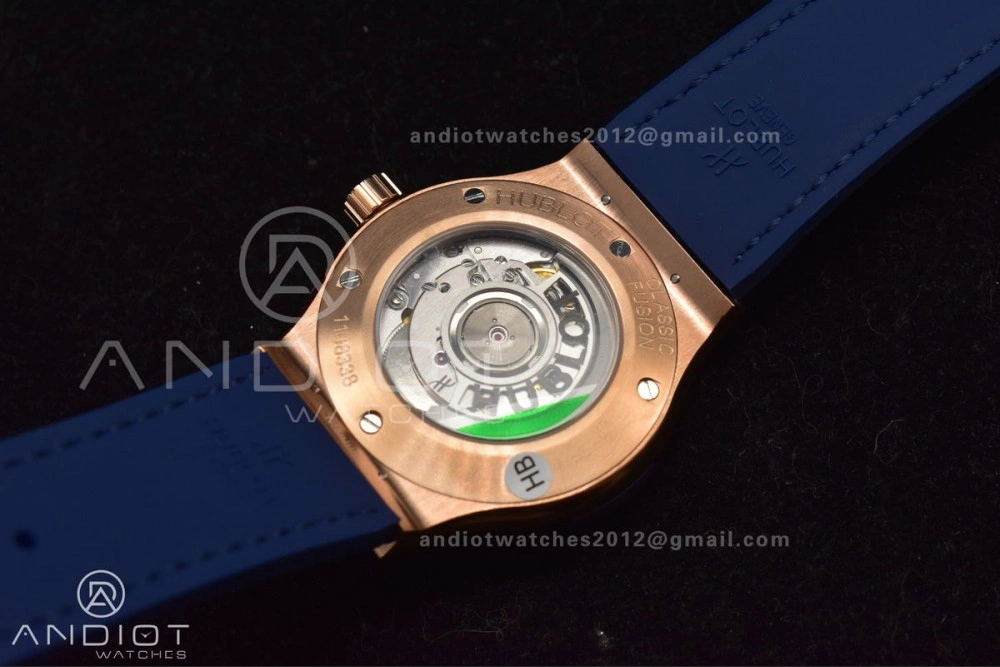 Fusion 45mm SS HBF 1:1 Best Edition Blue Dial with Diamond Bezel on Blue Gummy Strap A RelaxedFit 540