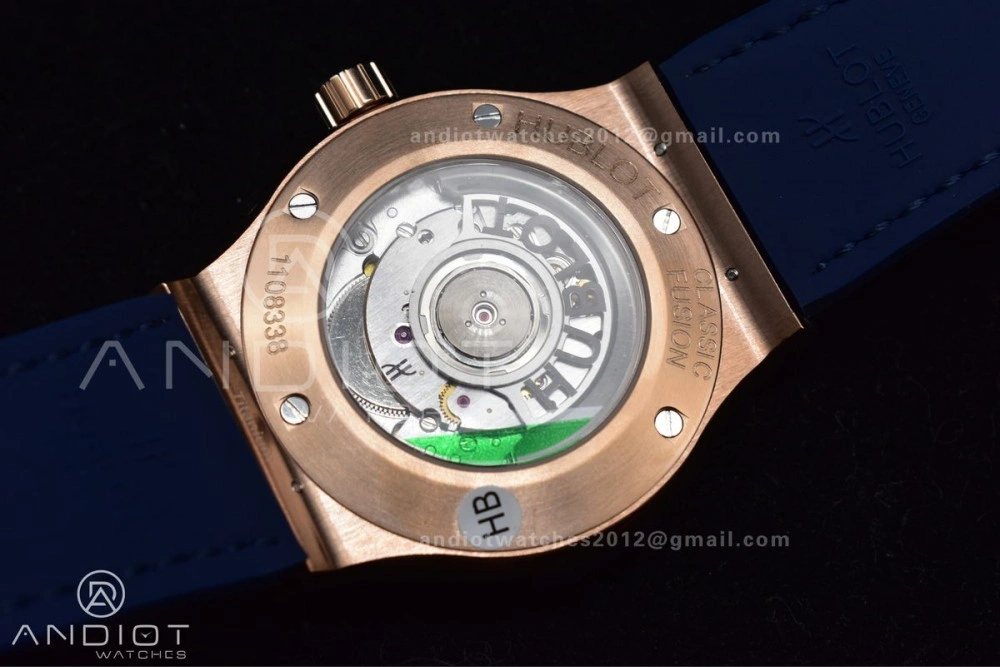 Fusion 45mm SS HBF 1:1 Best Edition Blue Dial with Diamond Bezel on Blue Gummy Strap A RelaxedFit 540