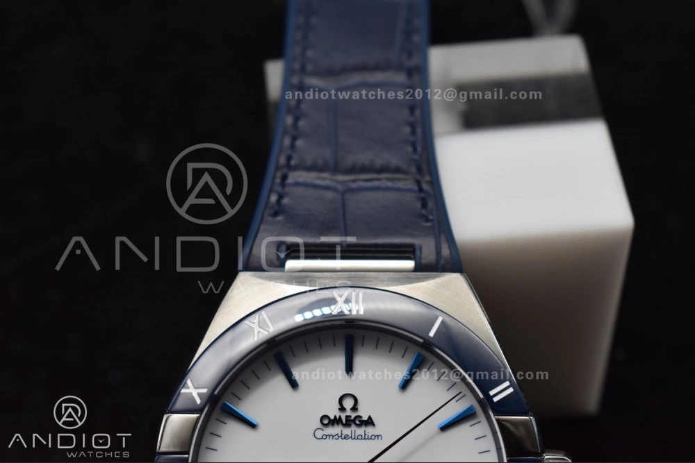 Constellation Blue Ceramic SS VSF 1:1 Best Edition White Dial on Blue Gummy Strap A8900 Super Clone Snug 36