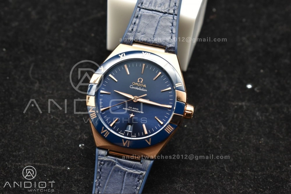 Constellation Blue Ceramic YG VSF 1:1 Best Edition Blue Dial On Blue Gummy Strap A8900 Super Clone Snug 32