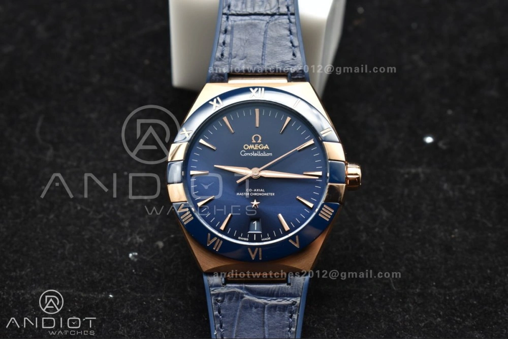 Constellation Blue Ceramic YG VSF 1:1 Best Edition Blue Dial On Blue Gummy Strap A8900 Super Clone Snug 32