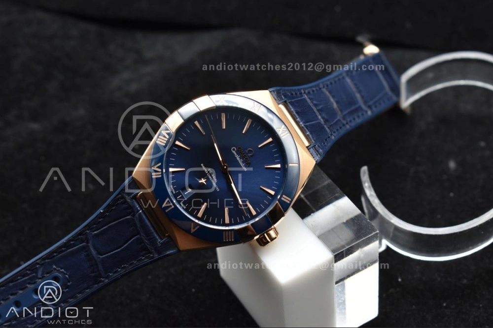 Constellation Blue Ceramic YG VSF 1:1 Best Edition Blue Dial On Blue Gummy Strap A8900 Super Clone Snug 32