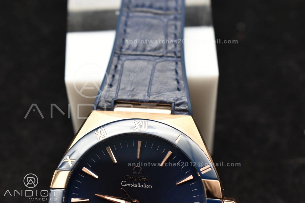 Constellation Blue Ceramic YG VSF 1:1 Best Edition Blue Dial On Blue Gummy Strap A8900 Super Clone Snug 32
