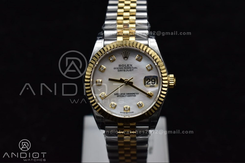 ZeroBulk DateJust 31 Ladies 278271 GSF 316L Steel MOP Diamond Dial On YG President Bracelet 542
