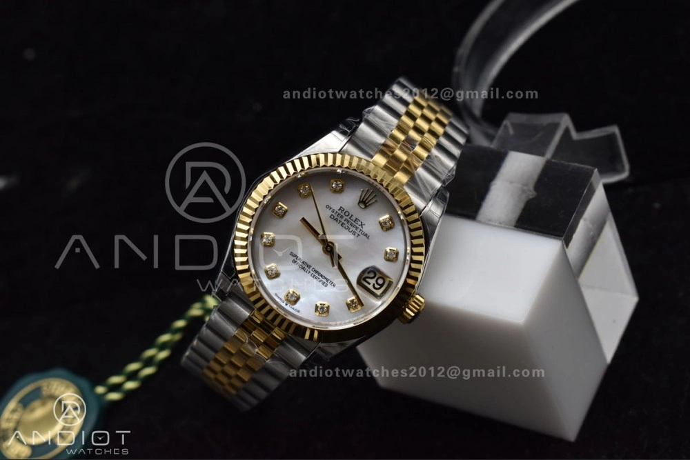 ZeroBulk DateJust 31 Ladies 278271 GSF 316L Steel MOP Diamond Dial On YG President Bracelet 542
