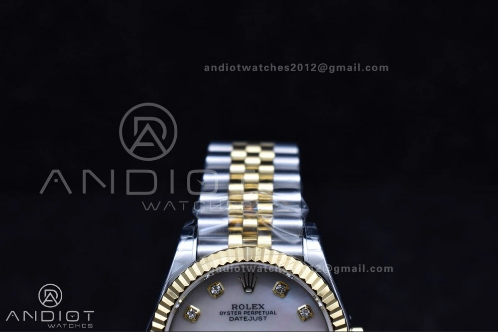 ZeroBulk DateJust 31 Ladies 278271 GSF 316L Steel MOP Diamond Dial On YG President Bracelet 542