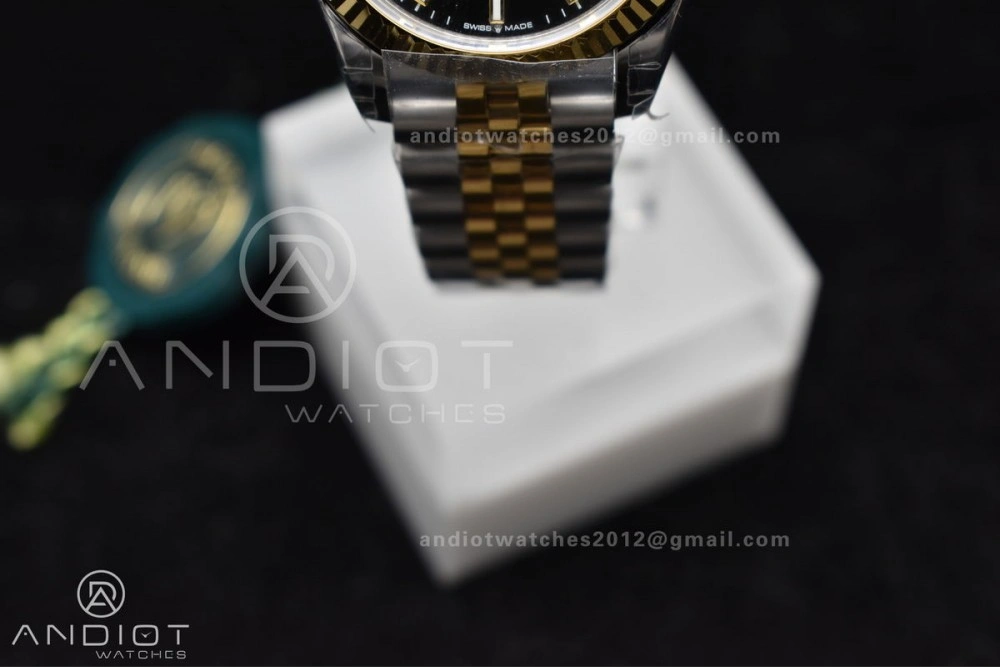 Soft DateJust 31 Ladies 278273 GSF 316L Steel Black Dial Stick Markers on YG President Bracelet 561