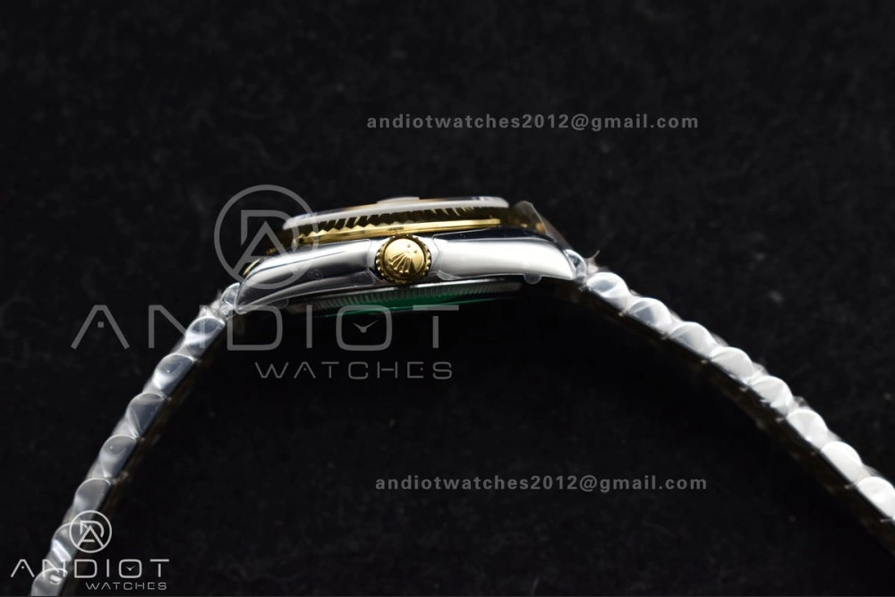 SportInspired DateJust 31 Ladies 278273 GSF 316L Steel Gold Dial Stick Markers On YG President Bracelet 549