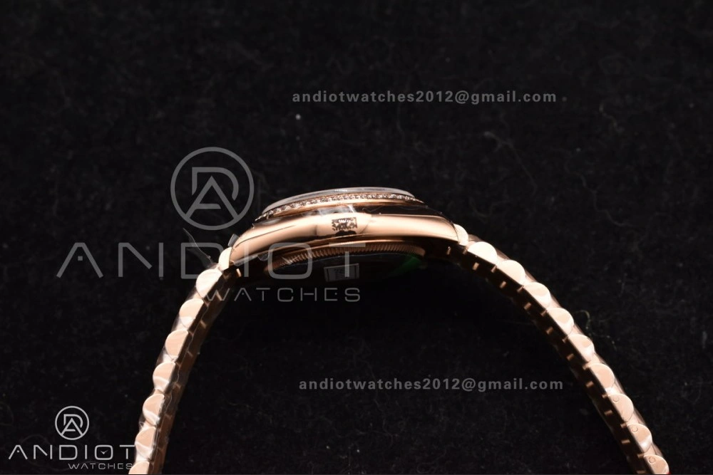 Sporty DateJust 31 Ladies 278275 GSF 316L Steel MOP Diamond Dial On Full RG Case and President Sytle Bracelet 551