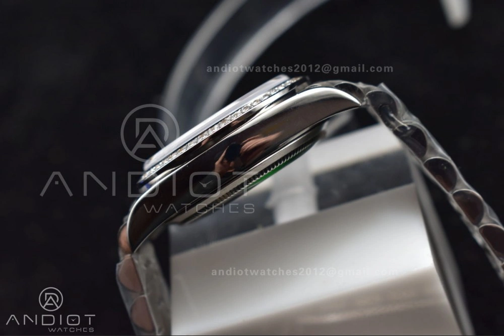 DateJust 31 Ladies 278289 BPF 316L Steel Diamonds Bezel Purple Dial Roman Markers on President Style Bracelet Compact 552