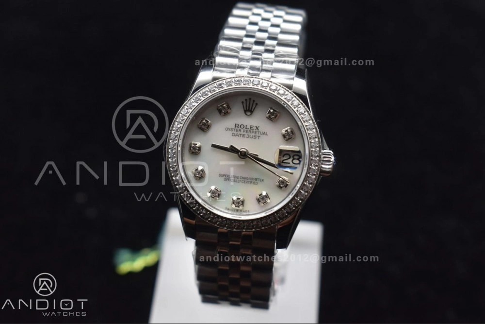 DateJust 31 Ladies 278289 WF 316L Steel White Dial Fluted Bezel On President Syle Bracelet OdorResistant 408