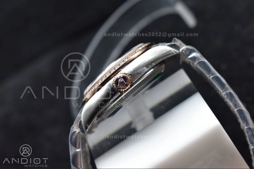 Premium DateJust 31 Ladies 278289 WF RG 316L Steel Silver Dial Diamonds Bezel and Markers on President Syle Bracelet 554