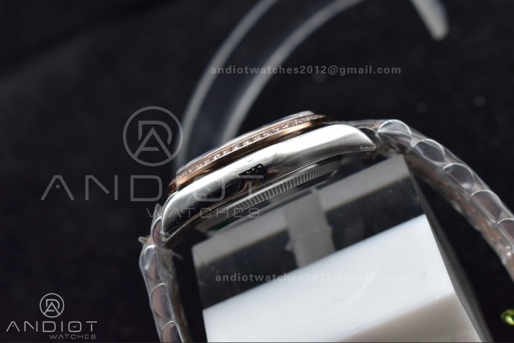 Premium DateJust 31 Ladies 278289 WF RG 316L Steel Silver Dial Diamonds Bezel and Markers on President Syle Bracelet 554
