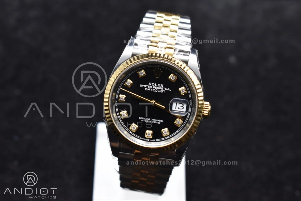 Effortless DateJust 36 126233 Clean 1:1 Best Edition 904L Steel Black Diamonds Dial on SS YG Jubilee Bracelet VR 556