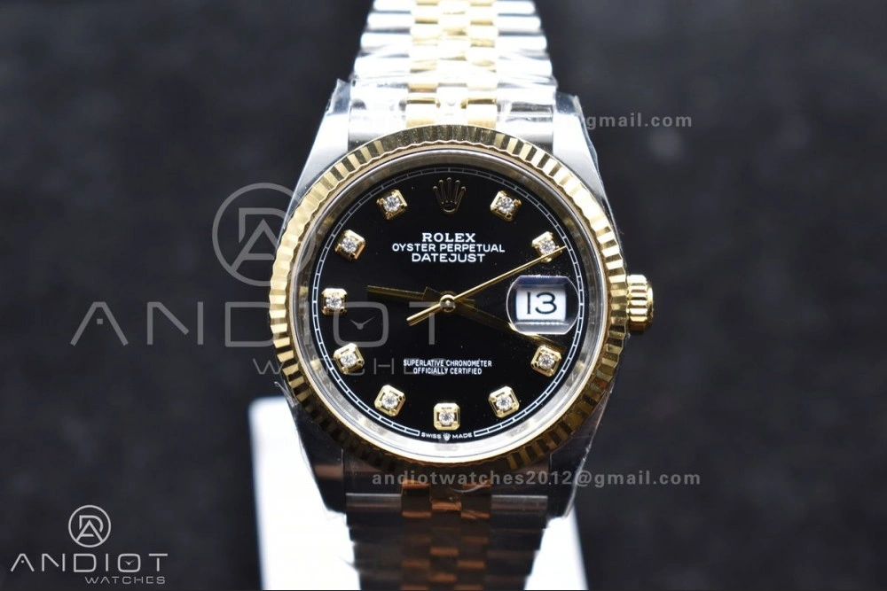 Effortless DateJust 36 126233 Clean 1:1 Best Edition 904L Steel Black Diamonds Dial on SS YG Jubilee Bracelet VR 556