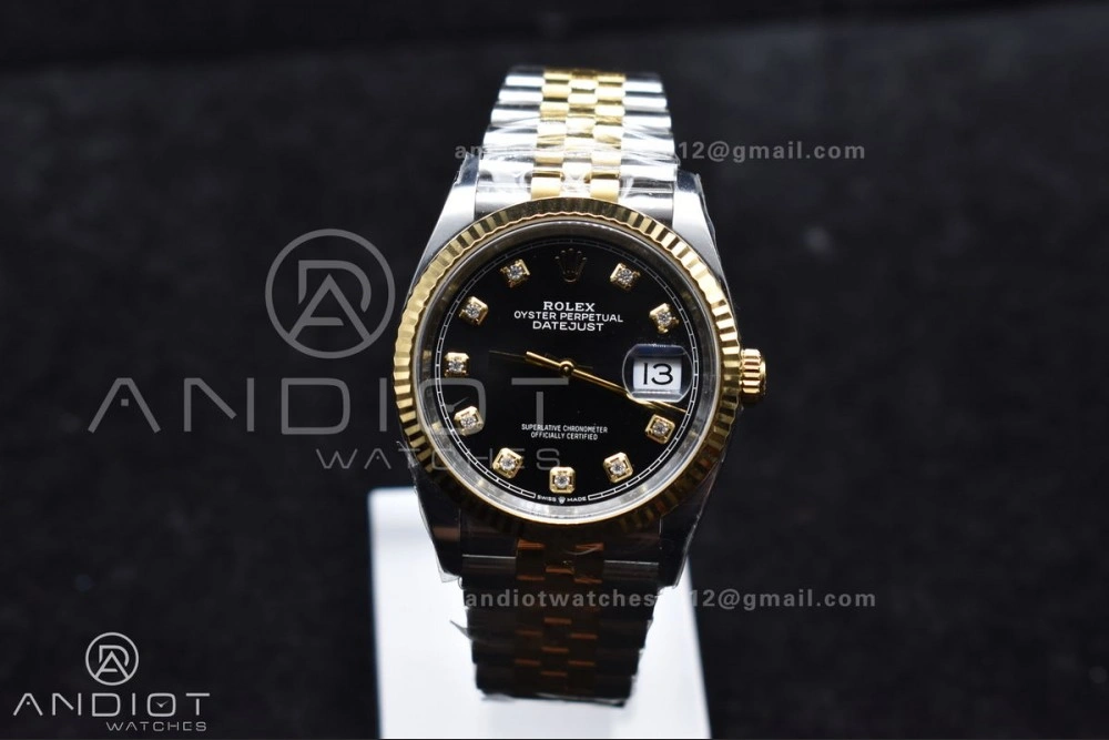 Effortless DateJust 36 126233 Clean 1:1 Best Edition 904L Steel Black Diamonds Dial on SS YG Jubilee Bracelet VR 556