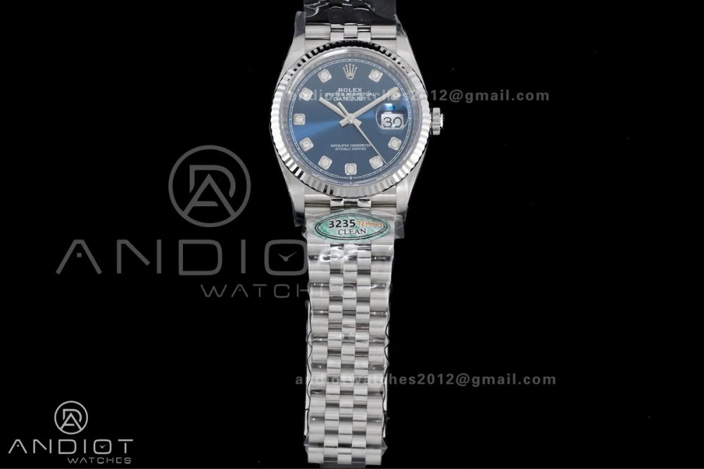 DateJust 36 126234 Clean 1:1 Best Edition 904L Steel Blue Diamonds Dial on Jubilee Bracelet SH ComfortFit 555