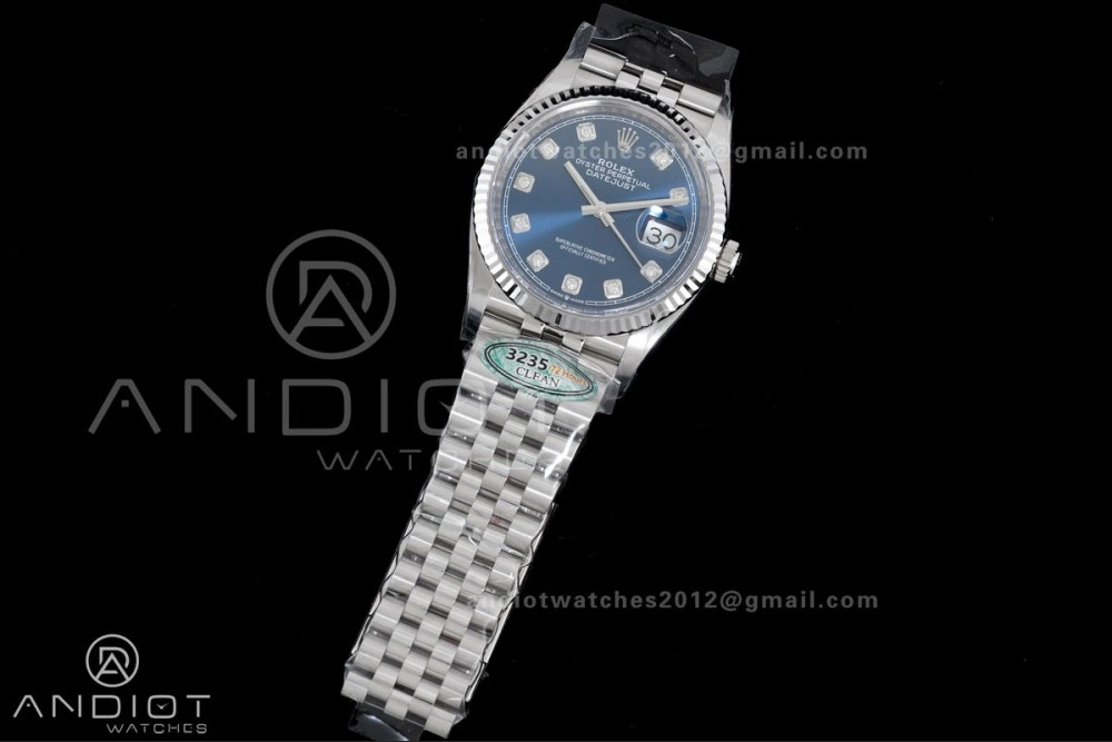 DateJust 36 126234 Clean 1:1 Best Edition 904L Steel Blue Diamonds Dial on Jubilee Bracelet SH ComfortFit 555