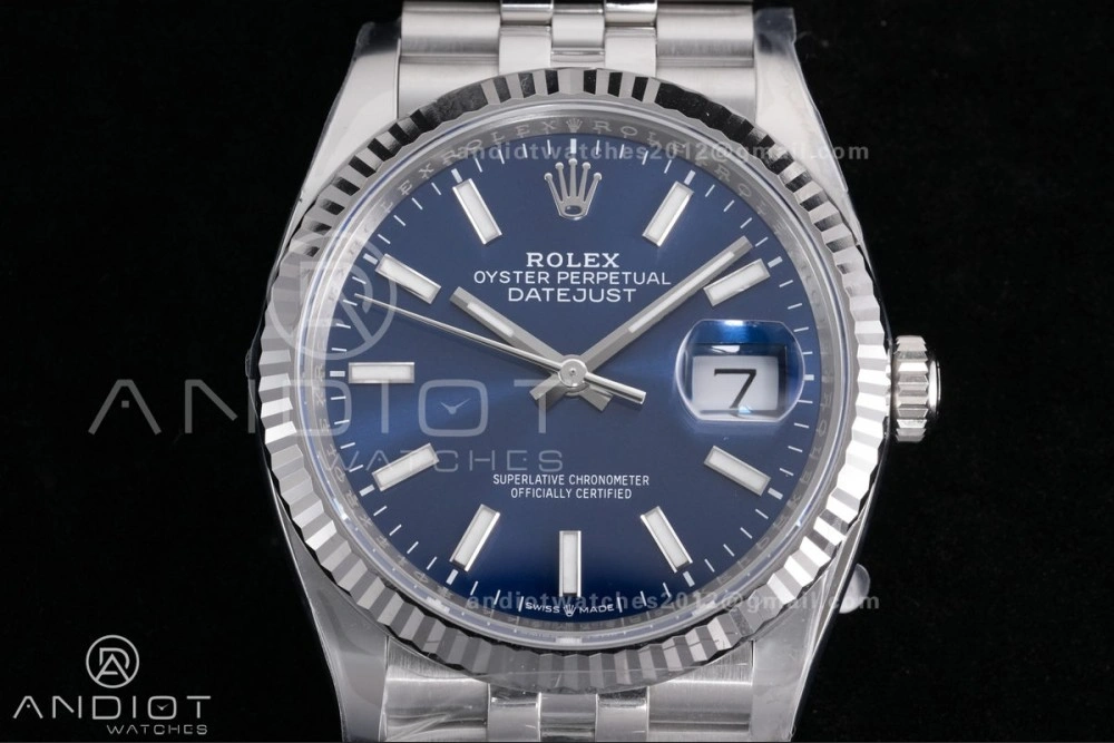Modern DateJust 36 126234 Clean 1:1 Best Edition 904L Steel Blue Stick Dial on Jubilee Bracelet SH 560