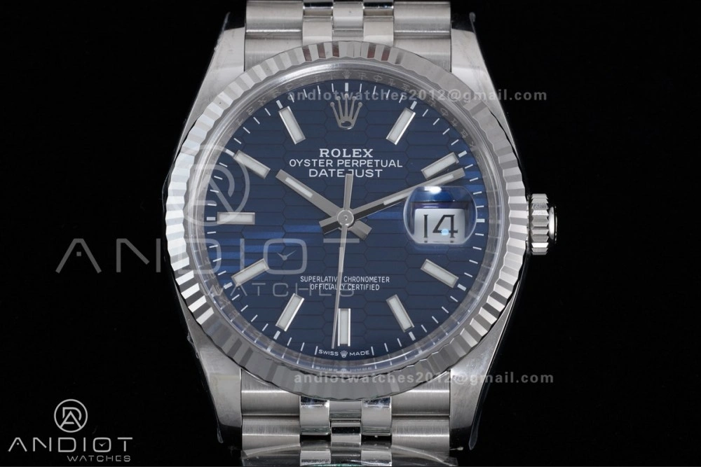 Lightweight DateJust 36 126234 Clean 1:1 Best Edition 904L Steel Blue Texted Dial on Jubilee Bracelet SH 565