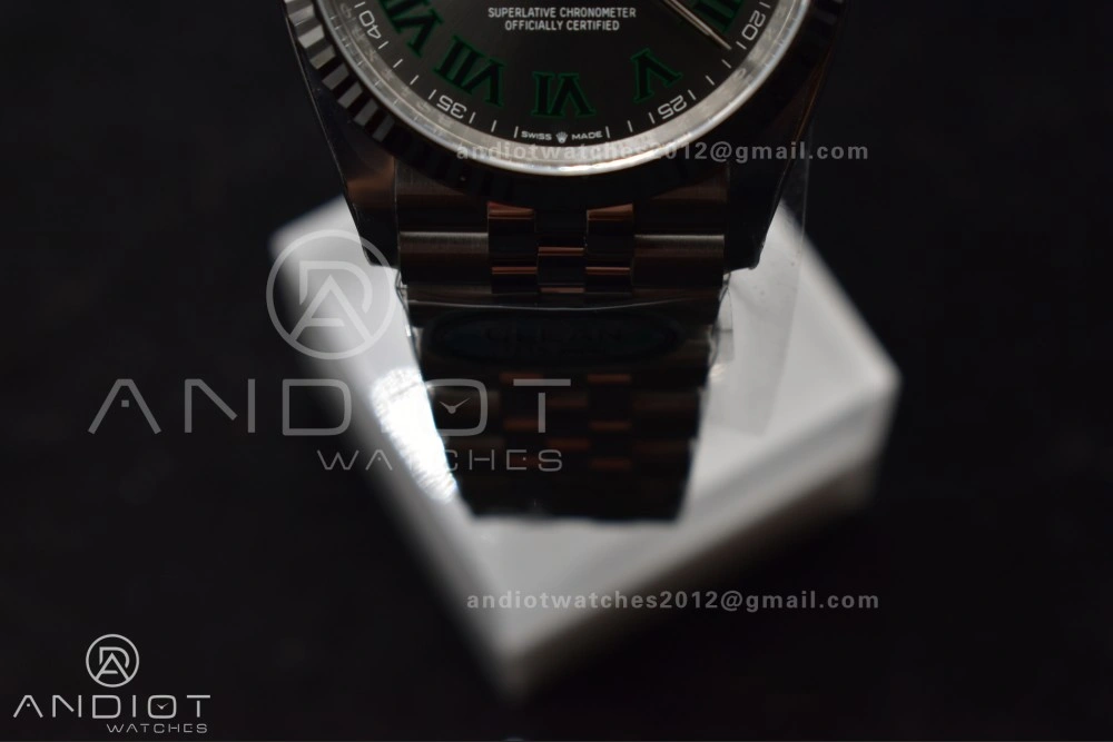 DateJust 36 126234 Clean 1:1 Best Edition 904L Steel Gray Dial Green Roman Markers on Jubilee Bracelet VR Colorful 562