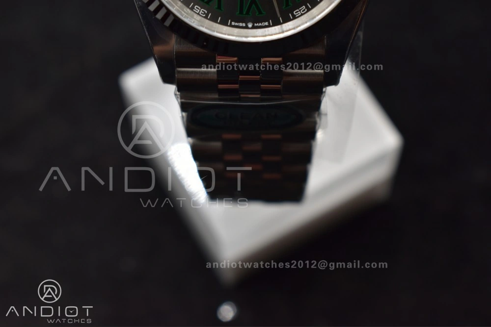 DateJust 36 126234 Clean 1:1 Best Edition 904L Steel Gray Dial Green Roman Markers on Jubilee Bracelet VR Colorful 562