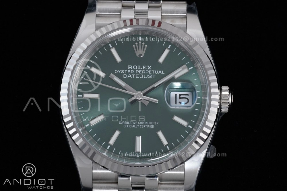 FashionForward DateJust 36 126234 Clean 1:1 Best Edition 904L Steel Green Stick Dial on Jubilee Bracelet SH 564