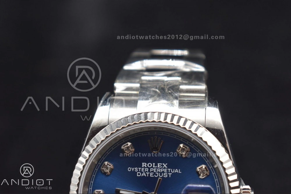 StreetReady DateJust 36 DIWF 1:1 Best Edition 904L Steel Blue Diamonds Dial on Oyster Bracelet SA 403