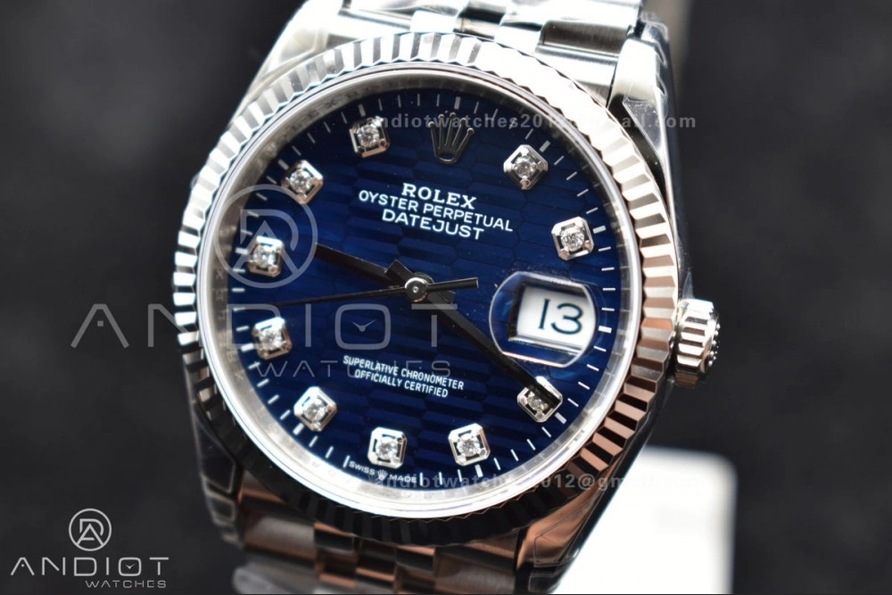 Minimalist DateJust 36 SS 126234 VSF 1:1 Best Edition 904L Steel Blue Diamond Dial On Jubilee Bracelet VS 571